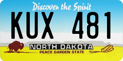 ND license plate KUX481