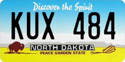 ND license plate KUX484