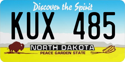 ND license plate KUX485