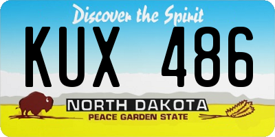 ND license plate KUX486