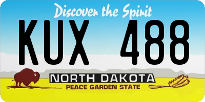 ND license plate KUX488