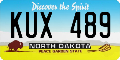 ND license plate KUX489