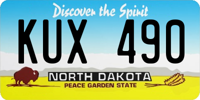 ND license plate KUX490