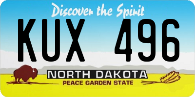 ND license plate KUX496