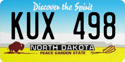 ND license plate KUX498