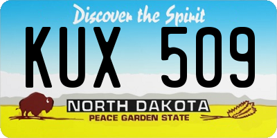 ND license plate KUX509