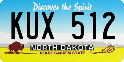 ND license plate KUX512