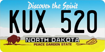 ND license plate KUX520