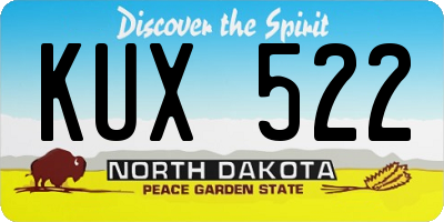 ND license plate KUX522