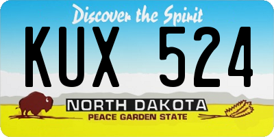 ND license plate KUX524