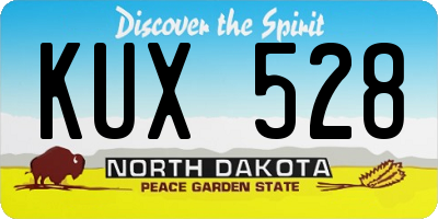 ND license plate KUX528