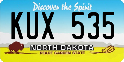 ND license plate KUX535