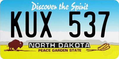 ND license plate KUX537