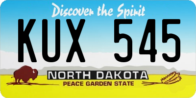 ND license plate KUX545