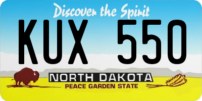 ND license plate KUX550
