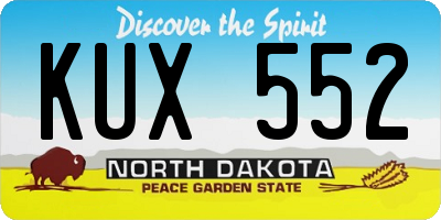ND license plate KUX552