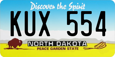 ND license plate KUX554
