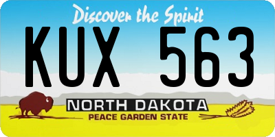 ND license plate KUX563