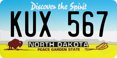 ND license plate KUX567