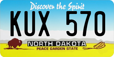 ND license plate KUX570