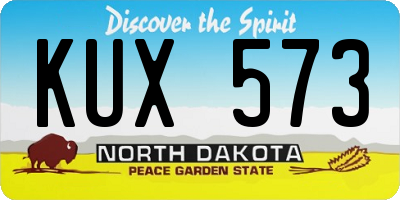 ND license plate KUX573