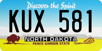 ND license plate KUX581