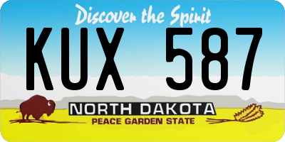 ND license plate KUX587