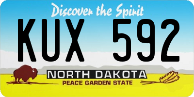 ND license plate KUX592