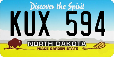 ND license plate KUX594
