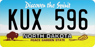 ND license plate KUX596