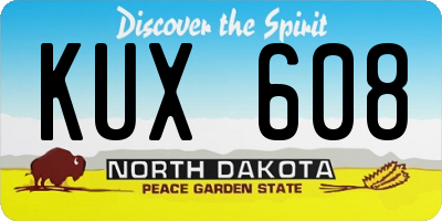 ND license plate KUX608