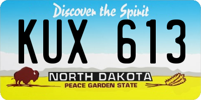 ND license plate KUX613