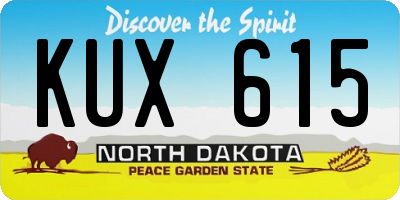 ND license plate KUX615