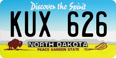 ND license plate KUX626