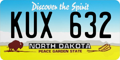ND license plate KUX632