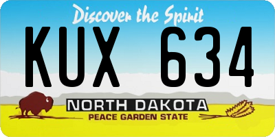ND license plate KUX634