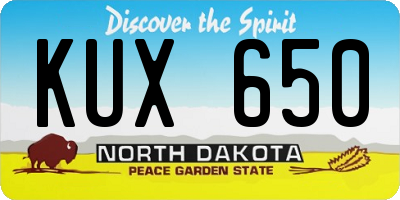 ND license plate KUX650