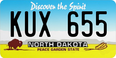 ND license plate KUX655