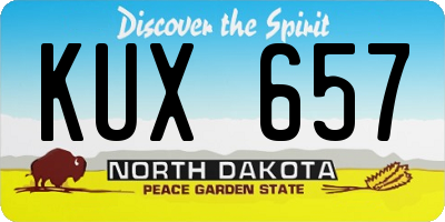 ND license plate KUX657