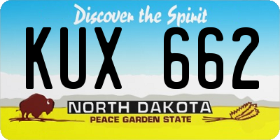 ND license plate KUX662