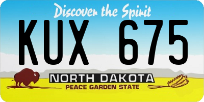 ND license plate KUX675