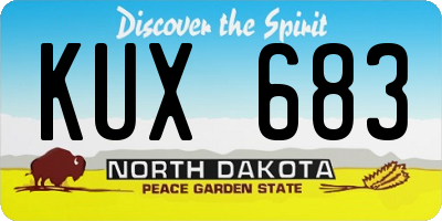 ND license plate KUX683