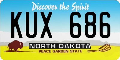 ND license plate KUX686