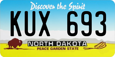 ND license plate KUX693