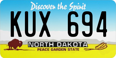 ND license plate KUX694