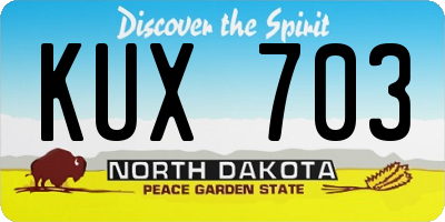 ND license plate KUX703