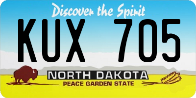 ND license plate KUX705