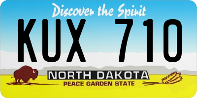 ND license plate KUX710