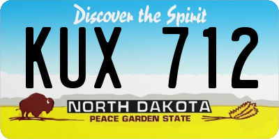 ND license plate KUX712