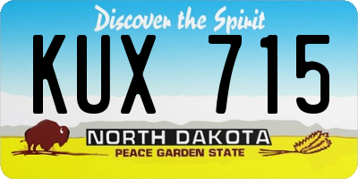 ND license plate KUX715
